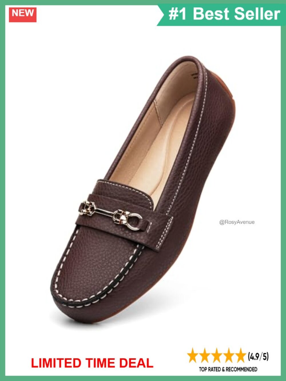 Women's Pebbled Leather Loafers Comfort Slip On Business Casual Shoes